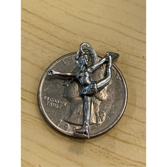 .925 Ice Skater Sterling Silver Jewelry Charm - Picture 3 of 3